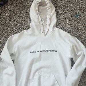 White Hoodie with 'Make Heaven Crowded' Print